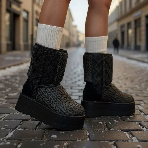 UGG Classic Short Villa Knit Platform Boot - Picture 2 of 15